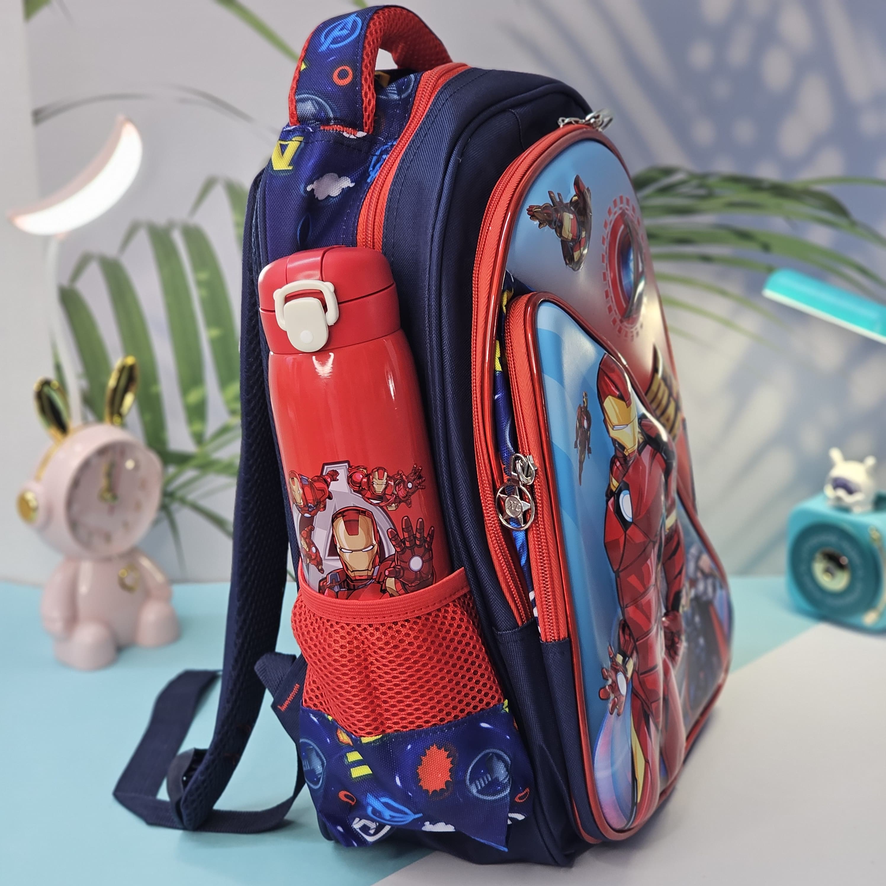 Usmile Toys cartoon children's backpack, an Iron Man themed school bag for kids, designed with bright colors and a durable material." www.usmiler.toys